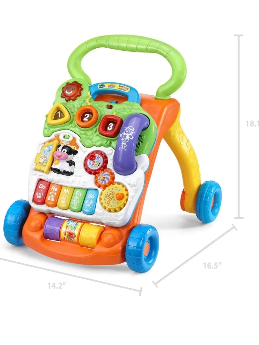 VTECH Baby Walker with Piano and Play Panel - Green/Orange